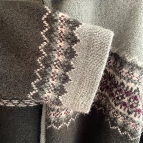 Paul Harris Design | Vintage 100% Lambs Wool Fair Isle Zip Cardigan Sweater M - Picture 13 of 16